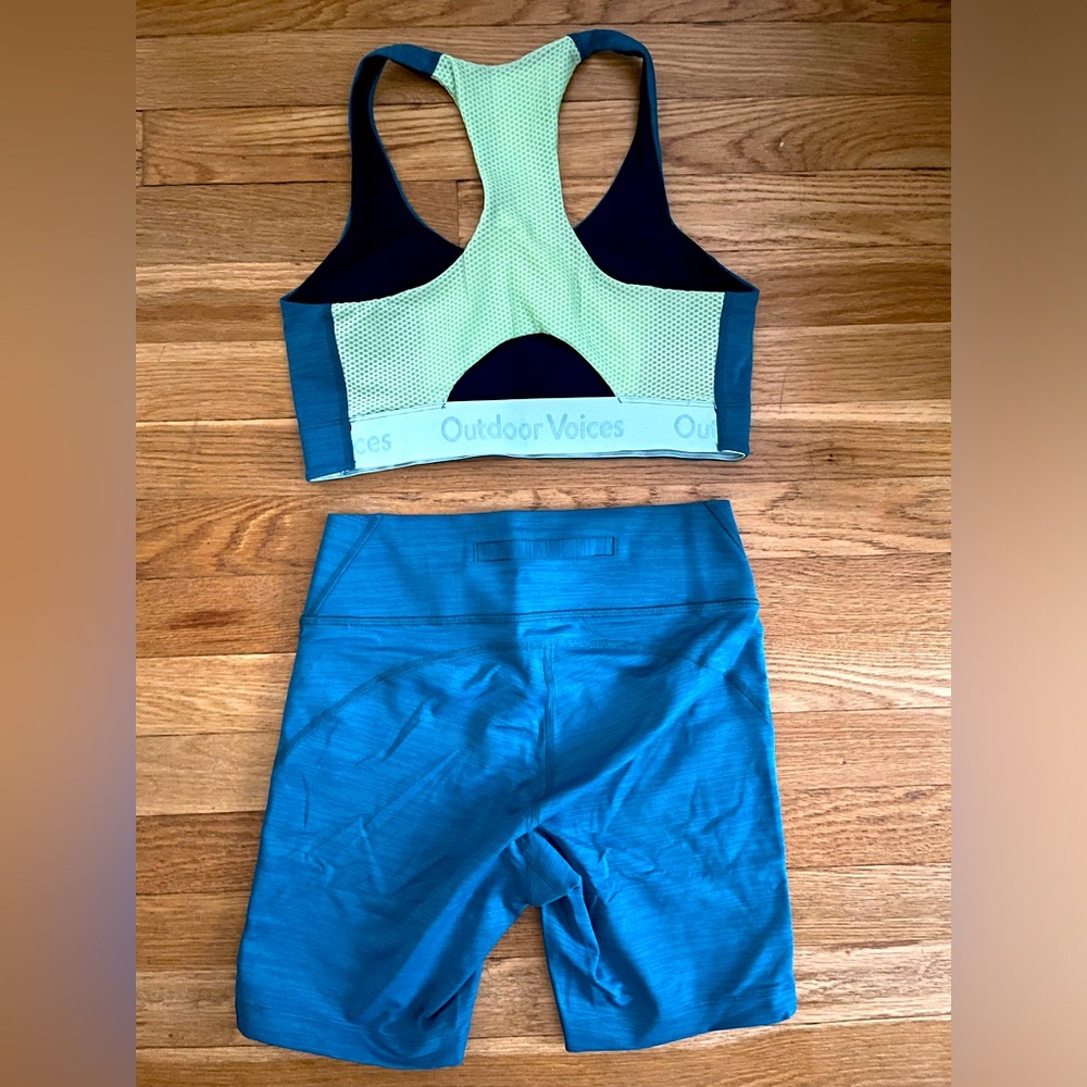 Outdoor Voices Shorts and Sports Bra Set, Small